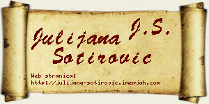 Julijana Sotirović vizit kartica